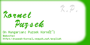 kornel puzsek business card